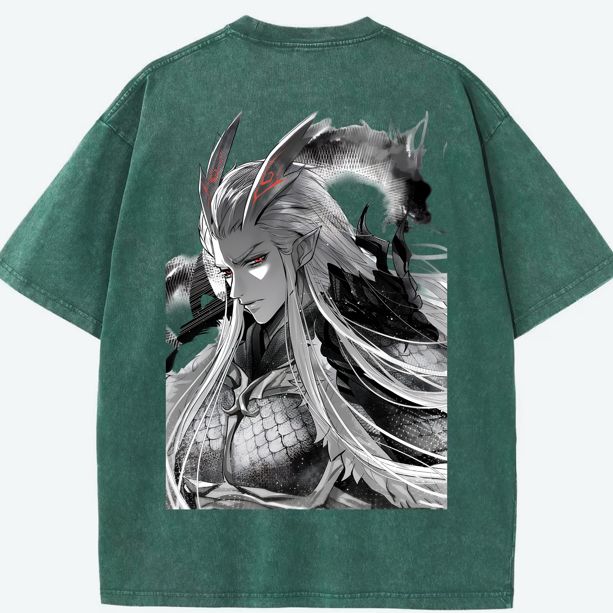 （画像用） Ne Zha 2 ナタ 魔童の大暴れ 綿100% ヴィンテージ風 半袖Tシャツ（背面プリント）